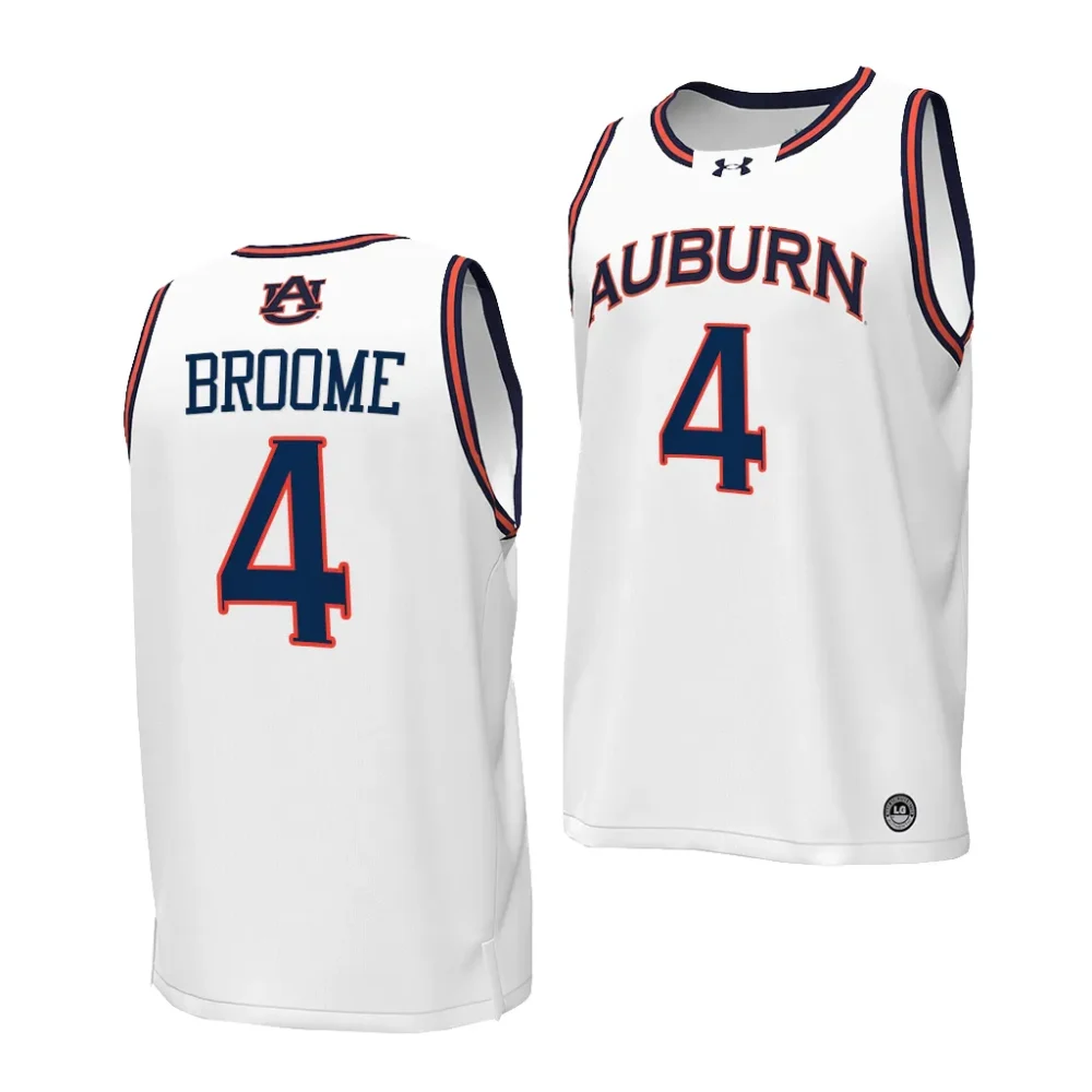 Johni Broome Auburn Tigers Men's #4 2023-24 Stitched College White Basketball Jersey 2412KBOW3