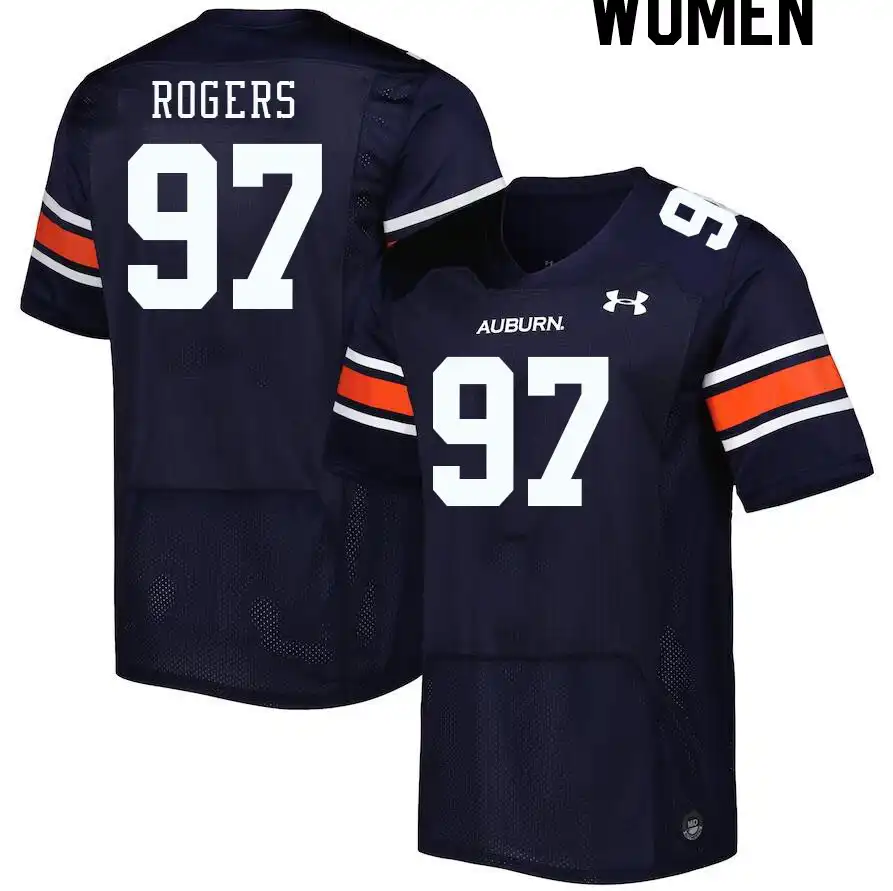 Justin Rogers Auburn Tigers Women's #97 Stitched College Navy Football Jersey 2412HXZS0