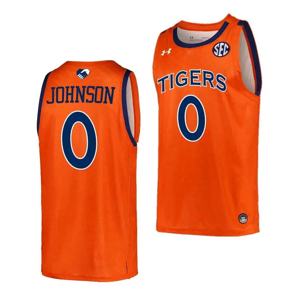 K.D. Johnson Auburn Tigers Men's #0 2022 Orange Stitched College Unite As One Basketball Jersey 2412NVGO1