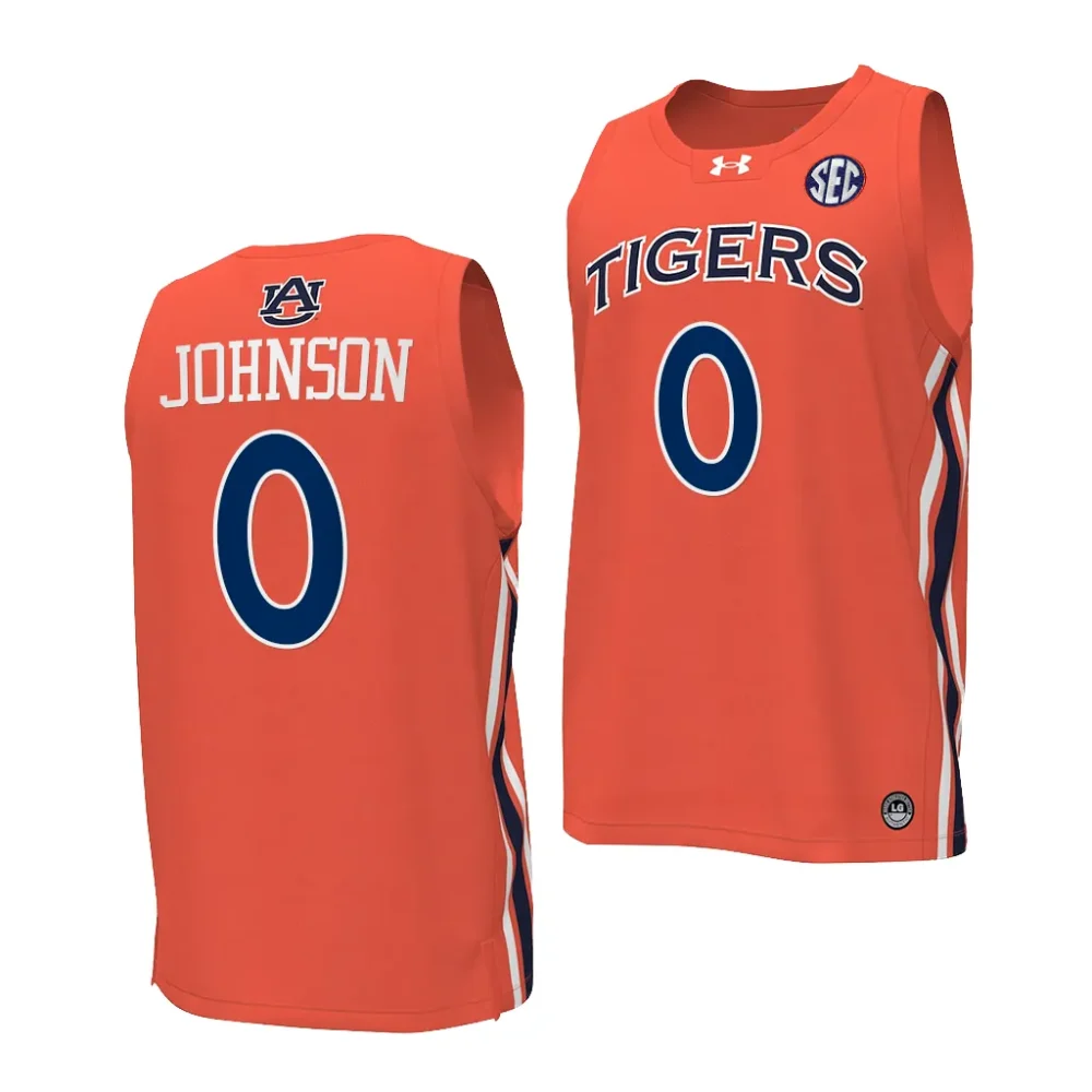 K.D. Johnson Auburn Tigers Men's #0 Orange Stitched College Basketball Jersey 2412ASTB7