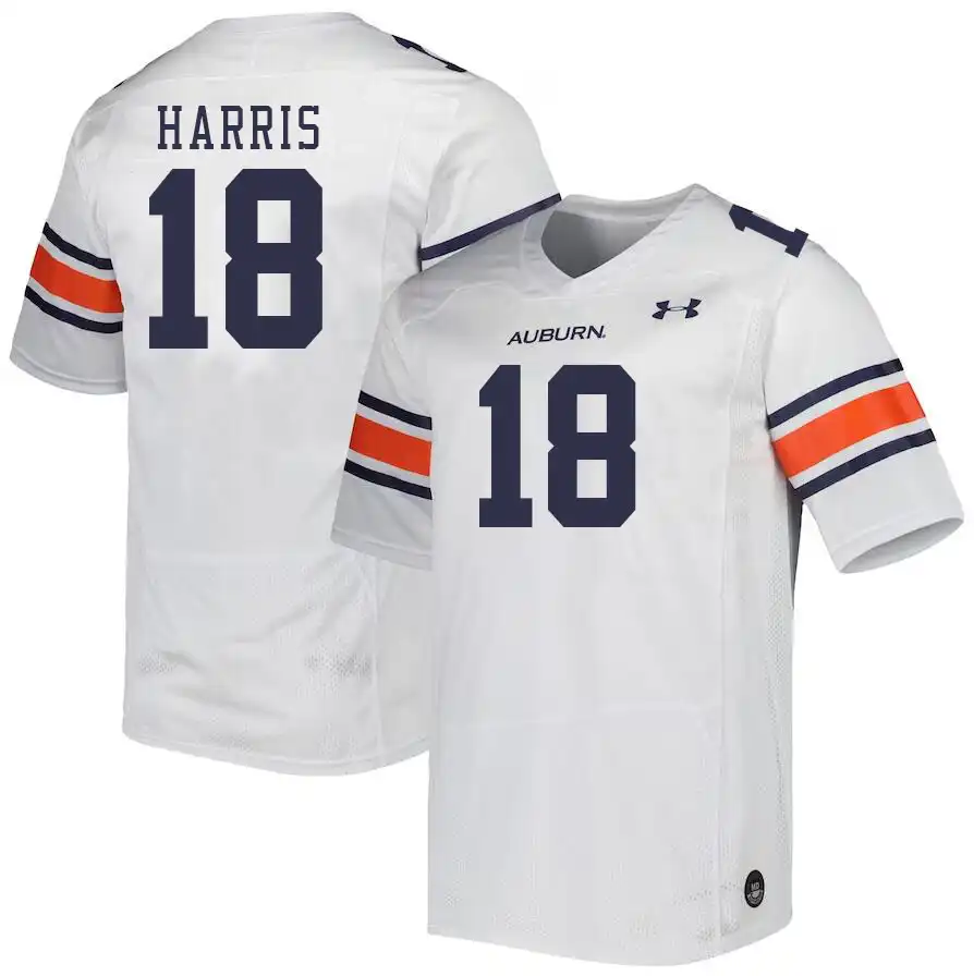 Kaleb Harris Auburn Tigers Men's #18 Stitched College White Football Jersey 2412GMKE7