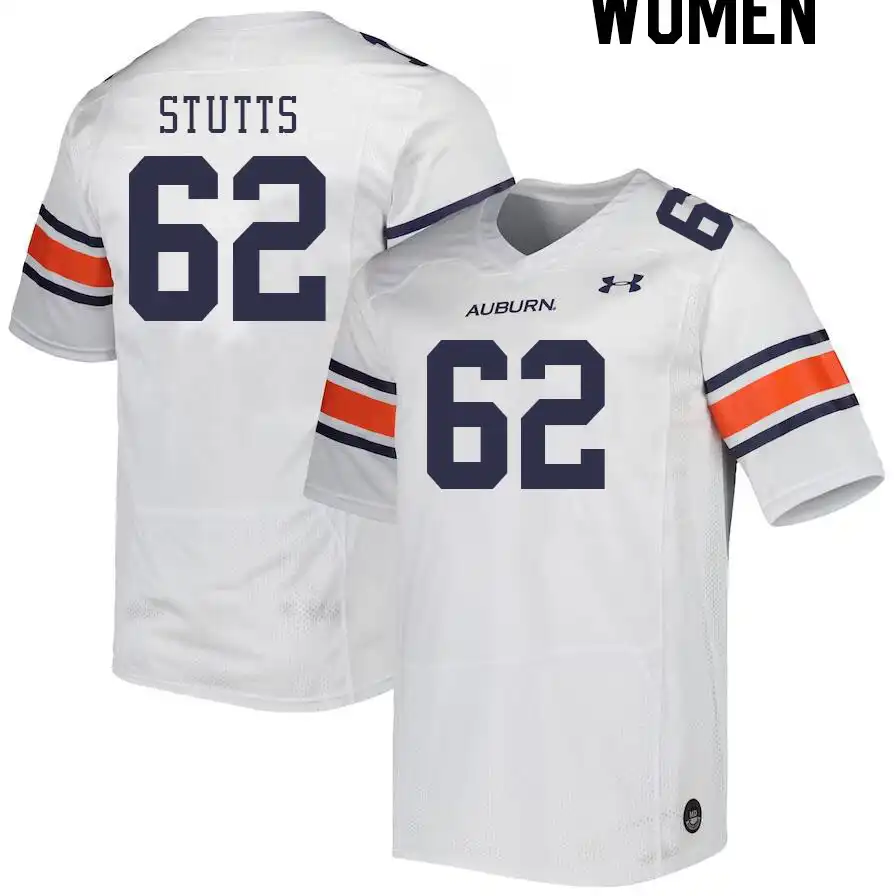 Kameron Stutts Auburn Tigers Women's #62 Stitched College White Football Jersey 2412IOSA3