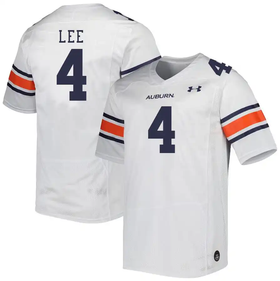 Kayin Lee Auburn Tigers Men's #4 Stitched College White Football Jersey 2412OTCO1