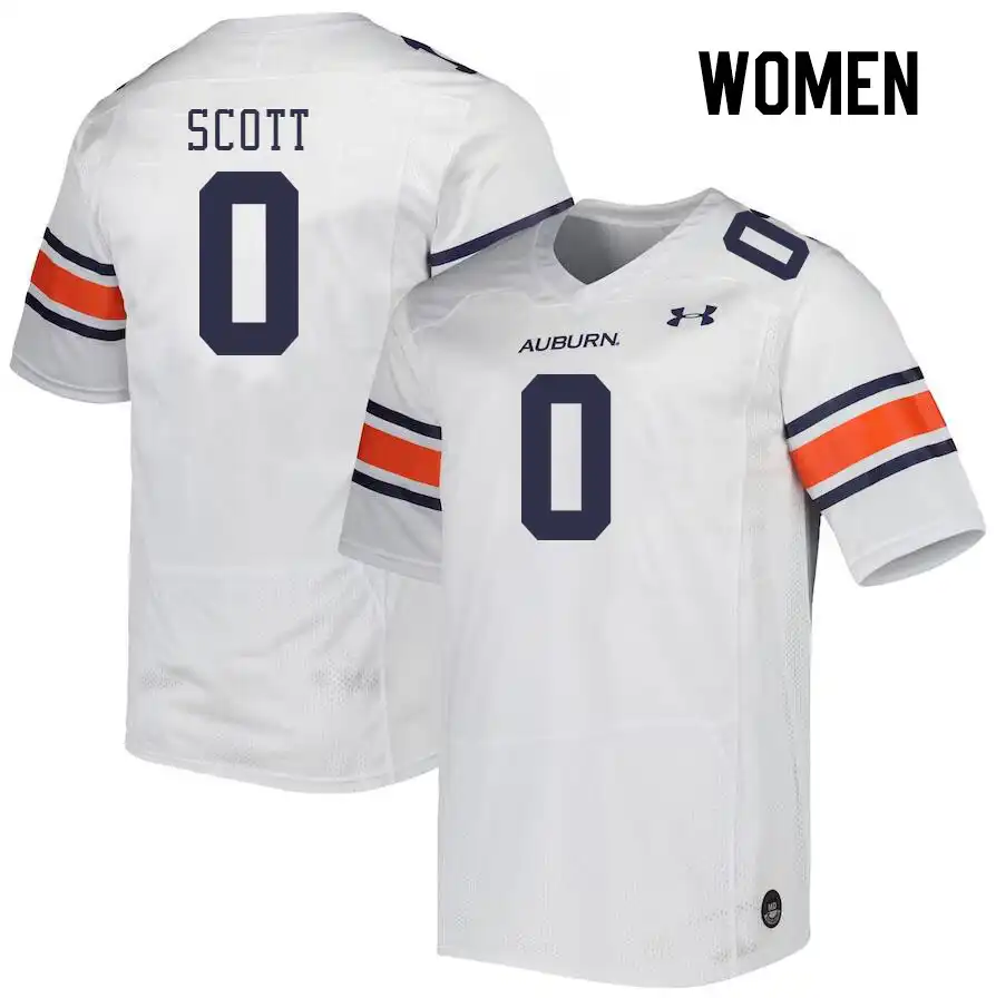 Keionte Scott Auburn Tigers Women's #0 Stitched College White Football Jersey 2412UXPY5