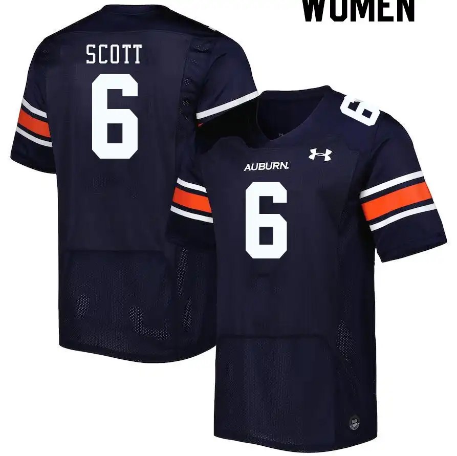 Keionte Scott Auburn Tigers Women's #6 Stitched College Navy Football Jersey 2412OIPR8