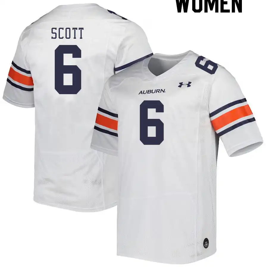 Keionte Scott Auburn Tigers Women's #6 Stitched College White Football Jersey 2412FHUL2