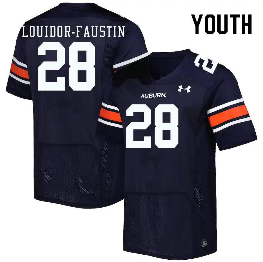 Kensley Louidor-Faustin Auburn Tigers Youth #28 Stitched College Navy Football Jersey 2412PLXX8