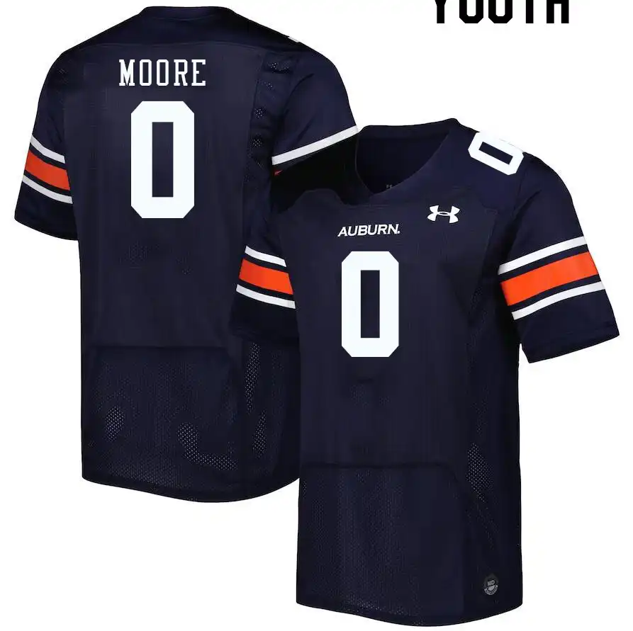 Koy Moore Auburn Tigers Youth #0 Stitched College Navy Football Jersey 2412IDTR5