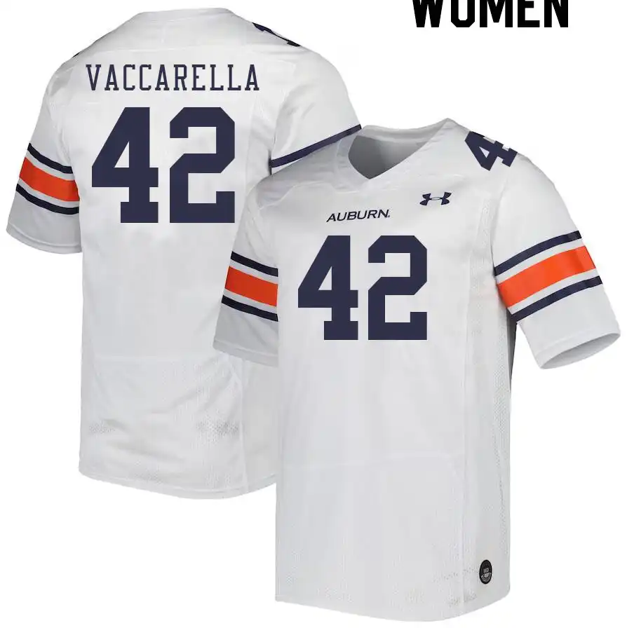 Kyle Vaccarella Auburn Tigers Women's #42 Stitched College White Football Jersey 2412AKPP8