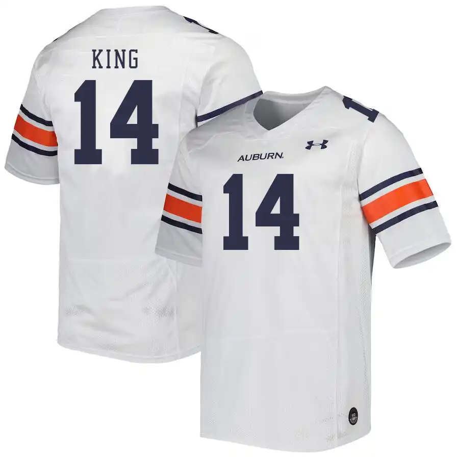 Landen King Auburn Tigers Men's #14 Stitched College White Football Jersey 2412MUKV0