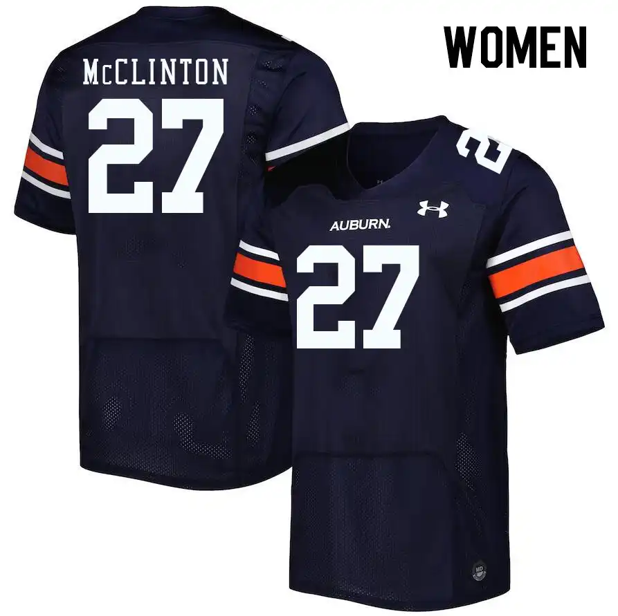 Mac McClinton Auburn Tigers Women's #27 Stitched College Navy Football Jersey 2412QEJP4