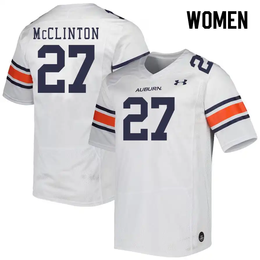 Mac McClinton Auburn Tigers Women's #27 Stitched College White Football Jersey 2412CKDO7