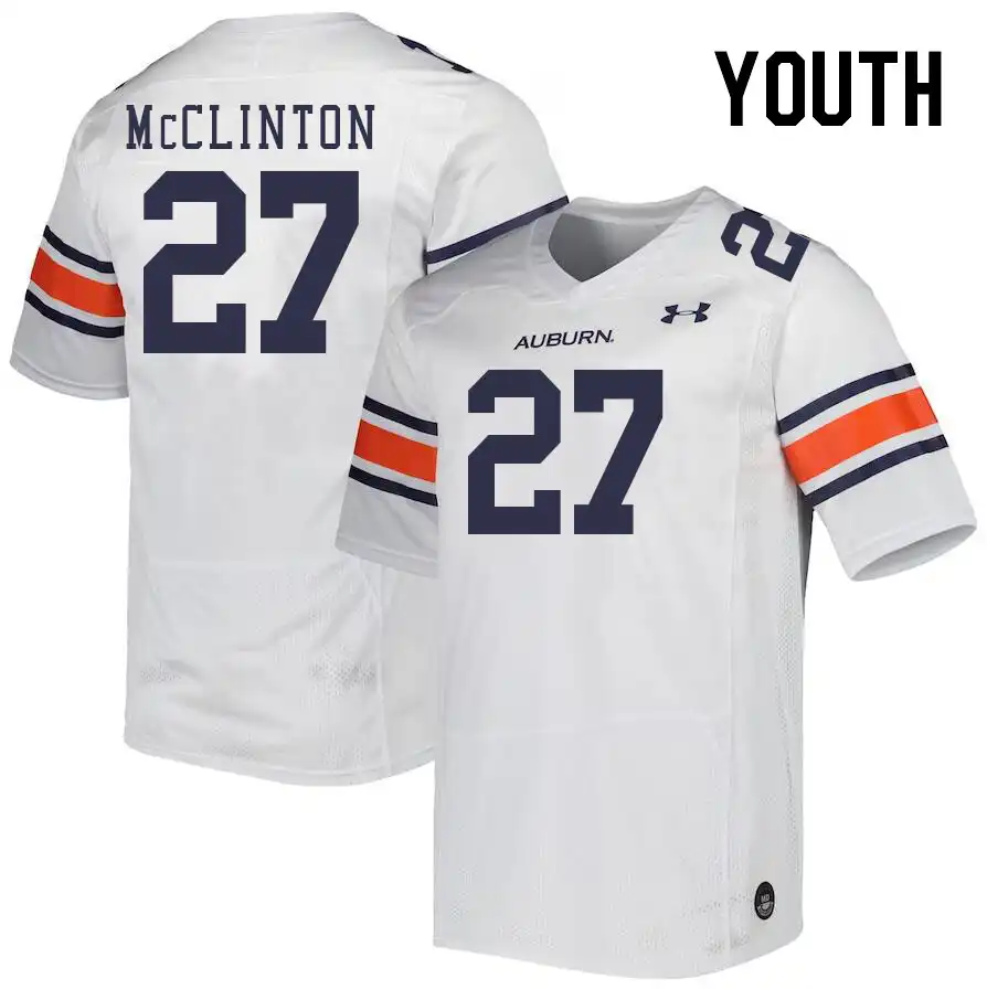 Mac McClinton Auburn Tigers Youth #27 Stitched College White Football Jersey 2412FYPM5