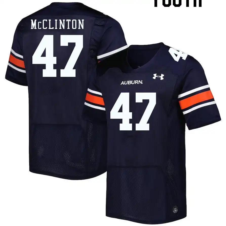 Mac McClinton Auburn Tigers Youth #47 Stitched College Navy Football Jersey 2412HQED3