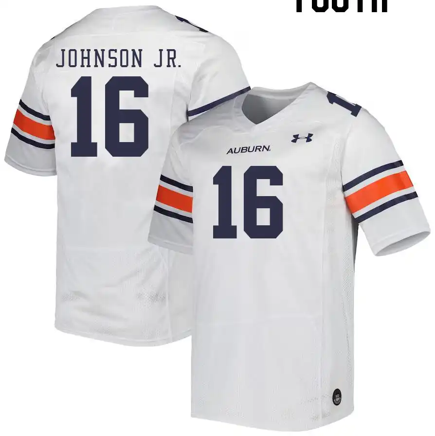 Malcolm Johnson Jr. Auburn Tigers Youth #16 Stitched College White Football Jersey 2412LEBO6