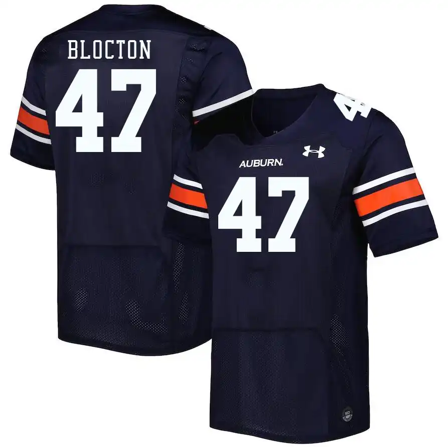 Malik Blocton Auburn Tigers Men's #47 Stitched College Navy Football Jersey 2412YPCQ5