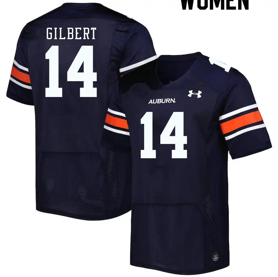 Marquise Gilbert Auburn Tigers Women's #14 Stitched College Navy Football Jersey 2412MZKQ8