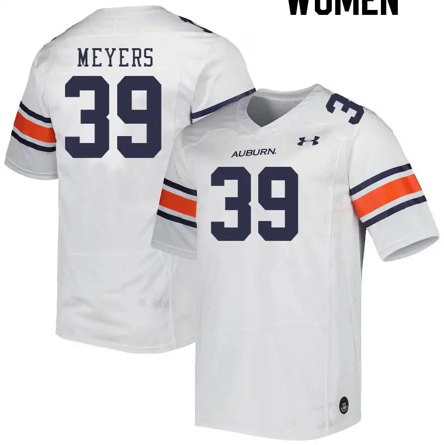 Marshall Meyers Auburn Tigers Women's #39 Stitched College White Football Jersey 2412YZMB1