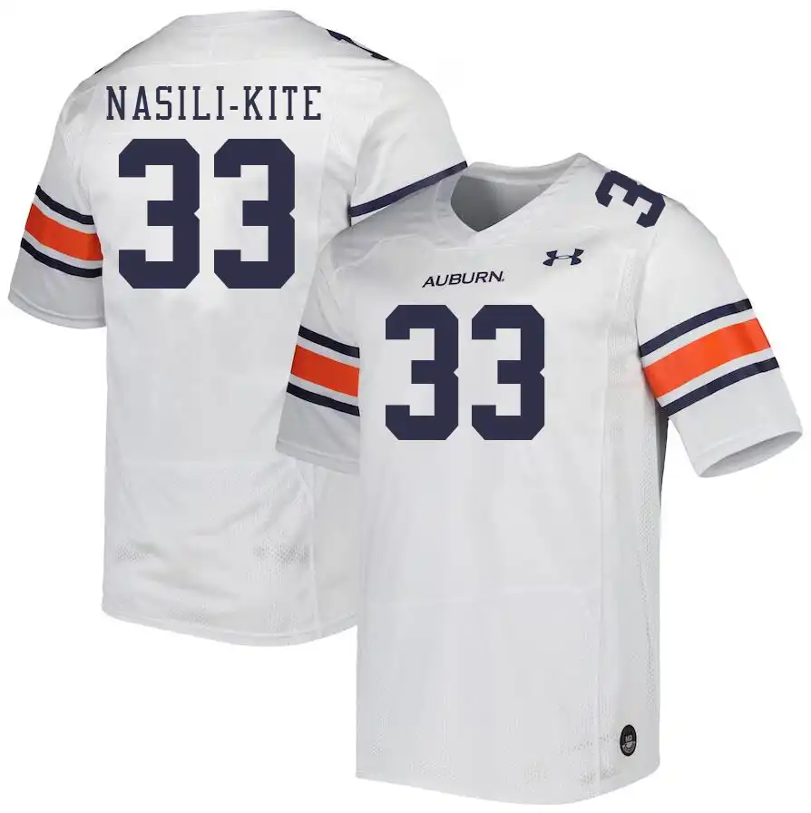 Mosiah Nasili-Kite Auburn Tigers Men's #33 Stitched College White Football Jersey 2412SMFI3