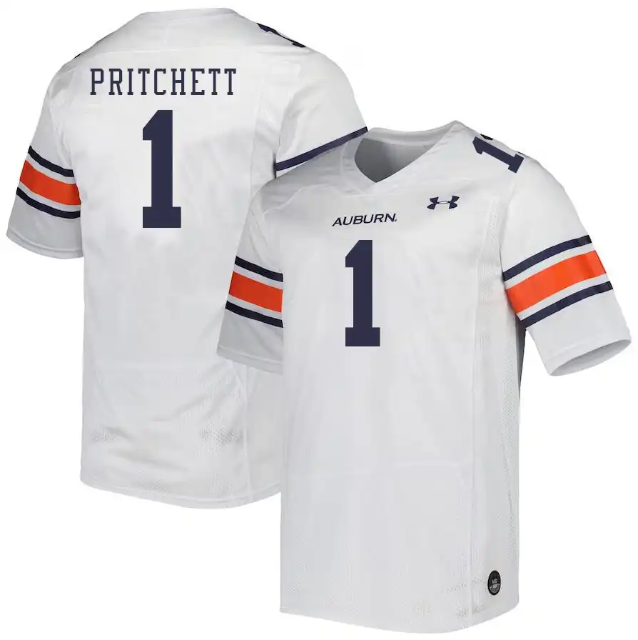 Nehemiah Pritchett Auburn Tigers Men's #1 Stitched College White Football Jersey 2412PHFK4