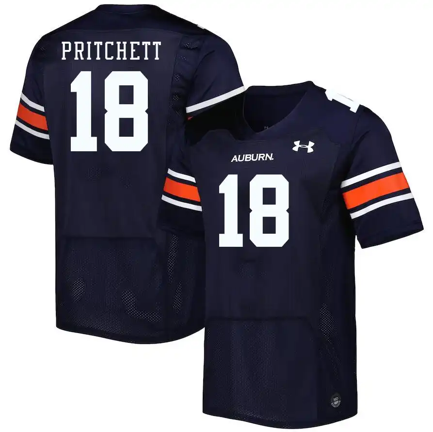 Nehemiah Pritchett Auburn Tigers Men's #18 Stitched College Navy Football Jersey 2412GWAU3