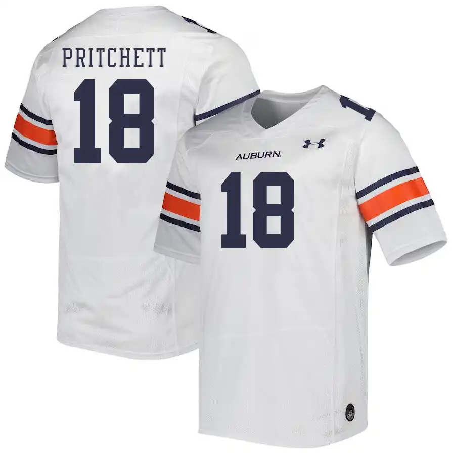 Nehemiah Pritchett Auburn Tigers Men's #18 Stitched College White Football Jersey 2412IBRG0