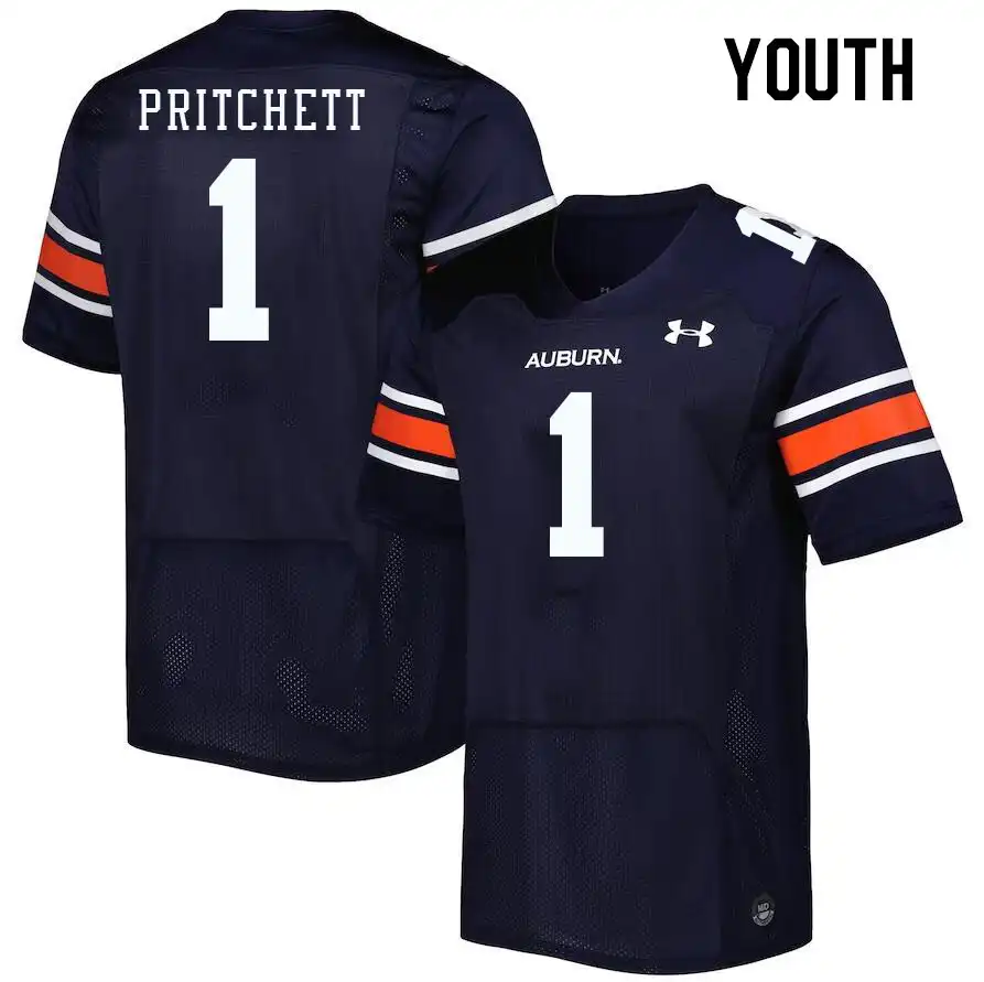 Nehemiah Pritchett Auburn Tigers Youth #1 Stitched College Navy Football Jersey 2412TKTL7