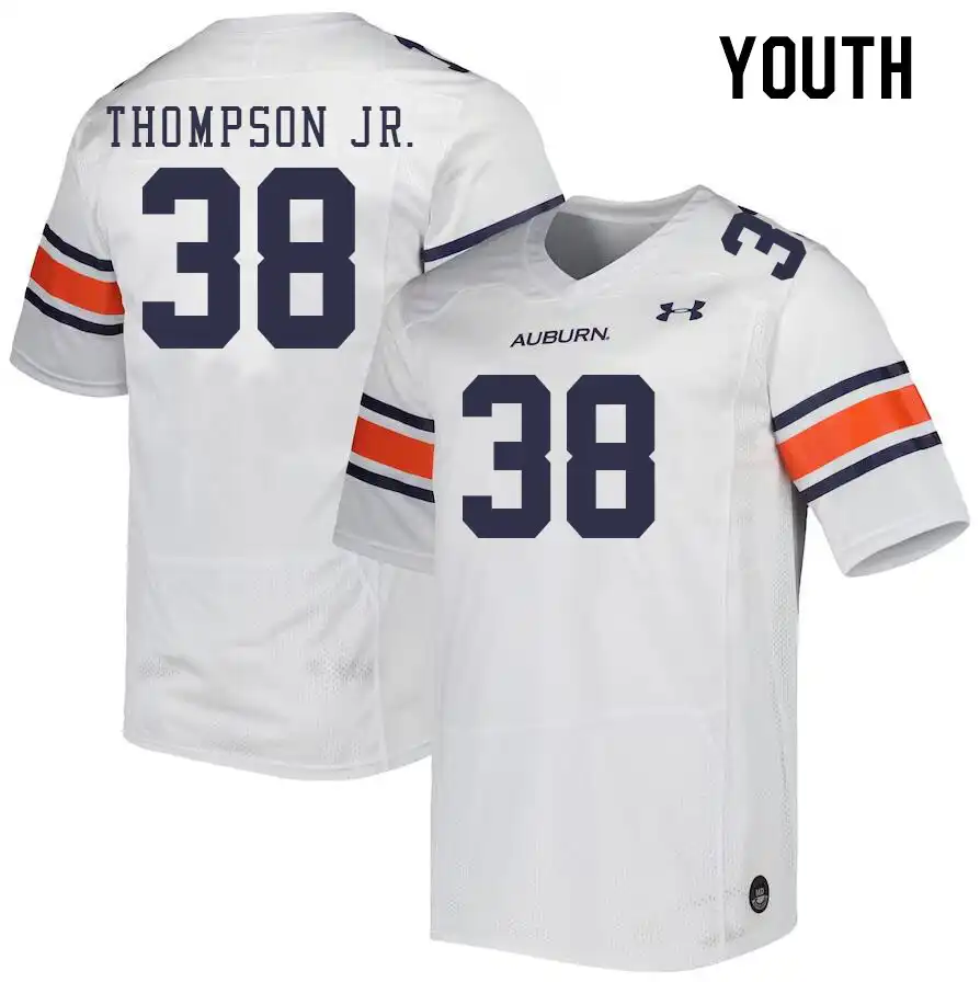 Paul Thompson Jr. Auburn Tigers Youth #38 Stitched College White Football Jersey 2412XPPM2