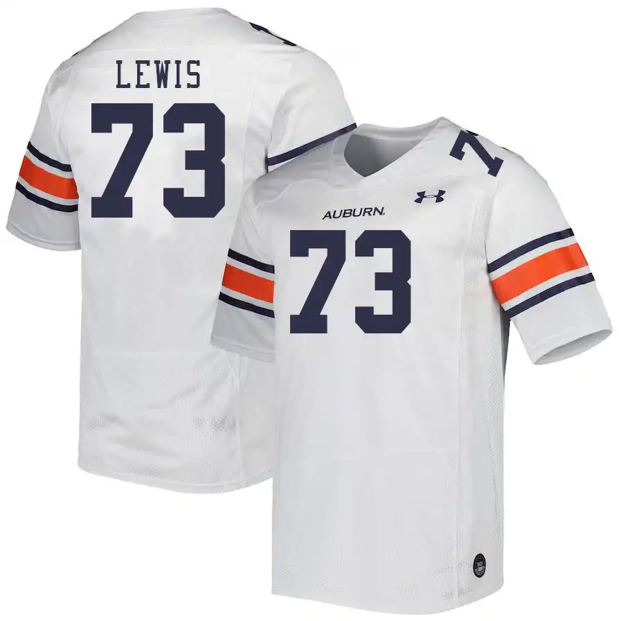 Percy Lewis Auburn Tigers Men's #73 Stitched College White Football Jersey 2412COGA4