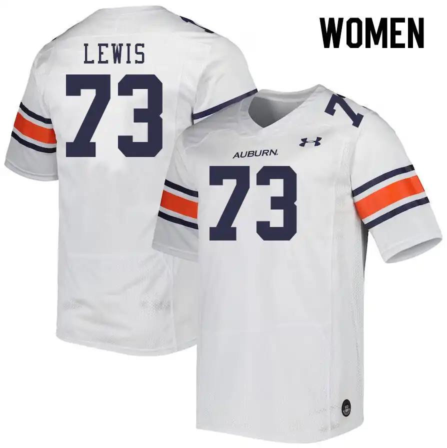 Percy Lewis Auburn Tigers Women's #73 Stitched College White Football Jersey 2412XUZG7