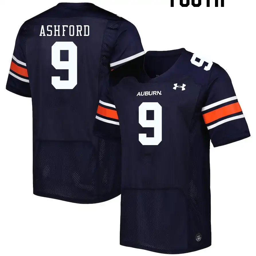 Robby Ashford Auburn Tigers Youth #9 Stitched College Navy Football Jersey 2412OHOV6