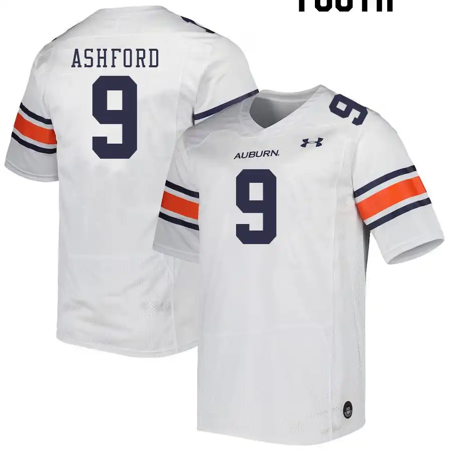 Robby Ashford Auburn Tigers Youth #9 Stitched College White Football Jersey 2412JZWN2