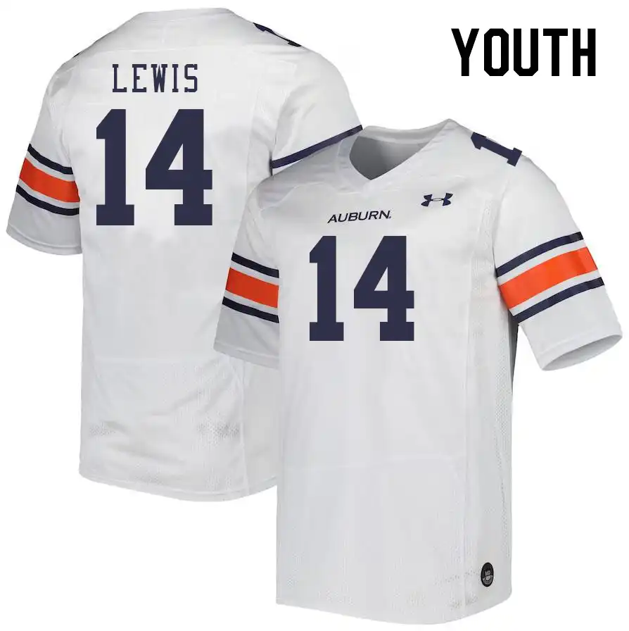 Robert Lewis Auburn Tigers Youth #14 Stitched College White Football Jersey 2412PKKT1