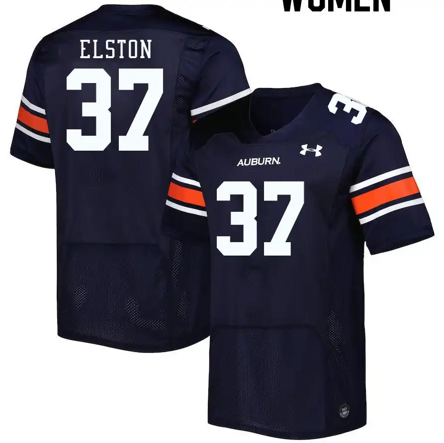 Rod Elston Auburn Tigers Women's #37 Stitched College Navy Football Jersey 2412XQGQ2