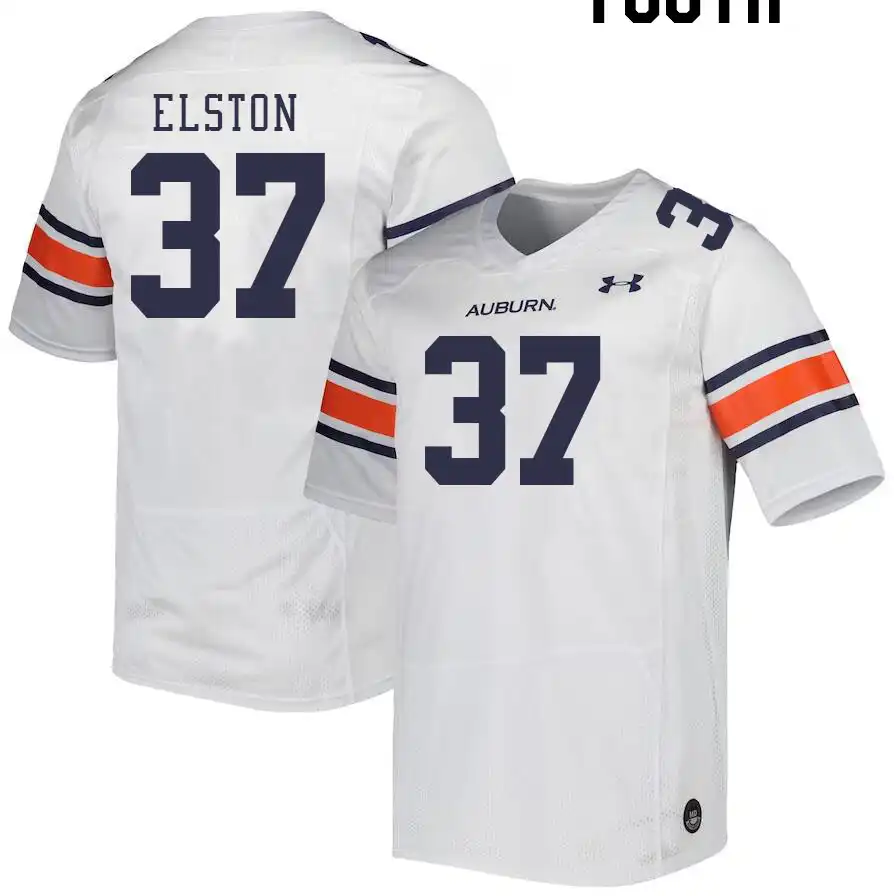 Rod Elston Auburn Tigers Youth #37 Stitched College White Football Jersey 2412QJGC0