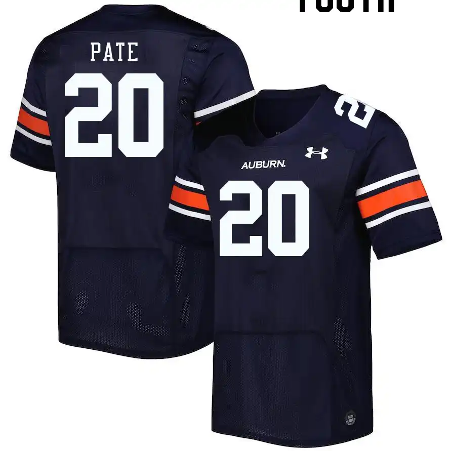 Sawyer Pate Auburn Tigers Youth #20 Stitched College Navy Football Jersey 2412WUAS3