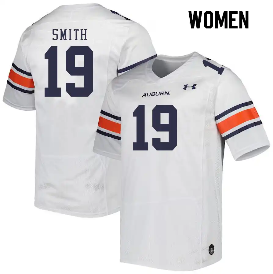 Sylvester Smith Auburn Tigers Women's #19 Stitched College White Football Jersey 2412BSCT7