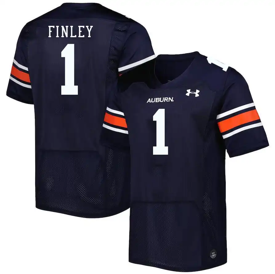 T.J. Finley Auburn Tigers Men's #1 Stitched College Navy Football Jersey 2412VYPQ5