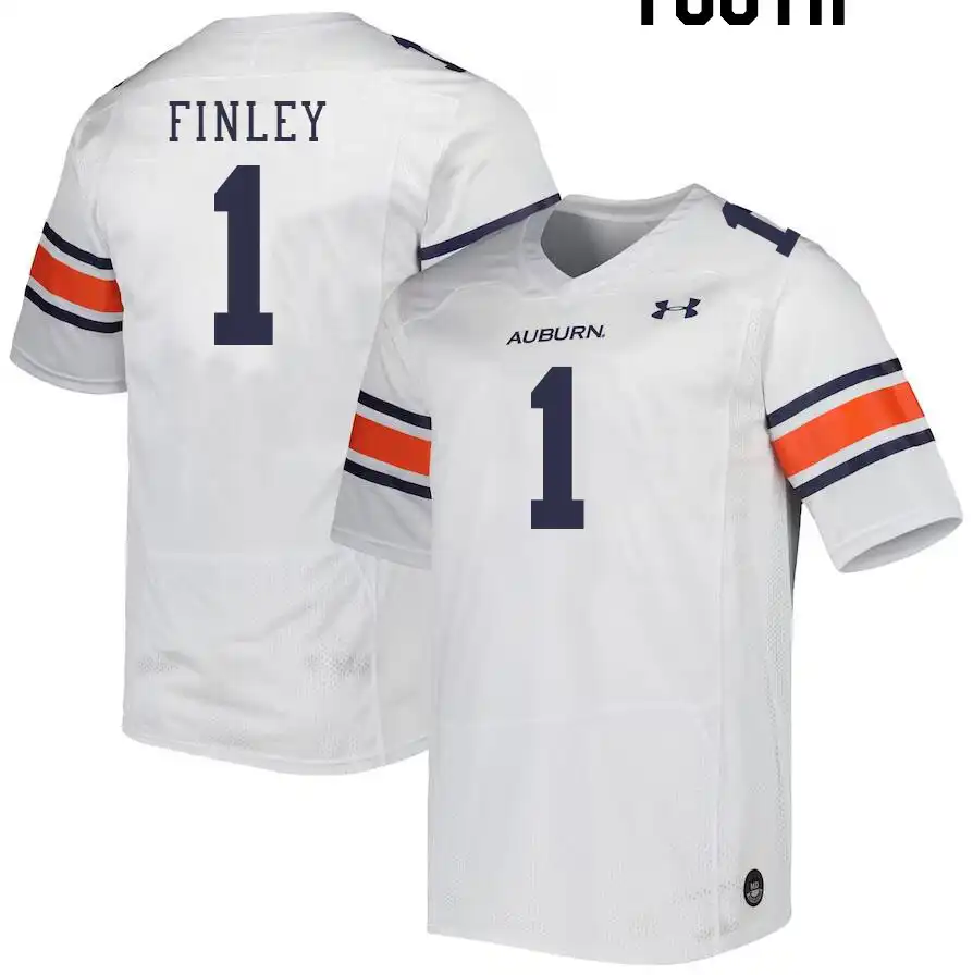 T.J. Finley Auburn Tigers Youth #1 Stitched College White Football Jersey 2412PXCM2