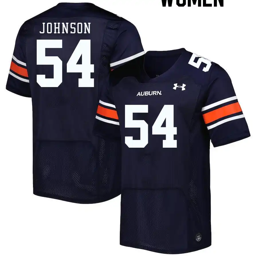 Tate Johnson Auburn Tigers Women's #54 Stitched College Navy Football Jersey 2412DHDI5