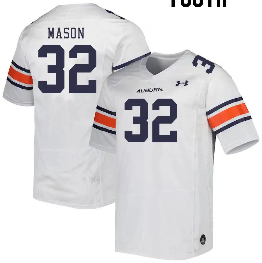 Trent Mason Auburn Tigers Youth #32 Stitched College White Football Jersey 2412HNQN7