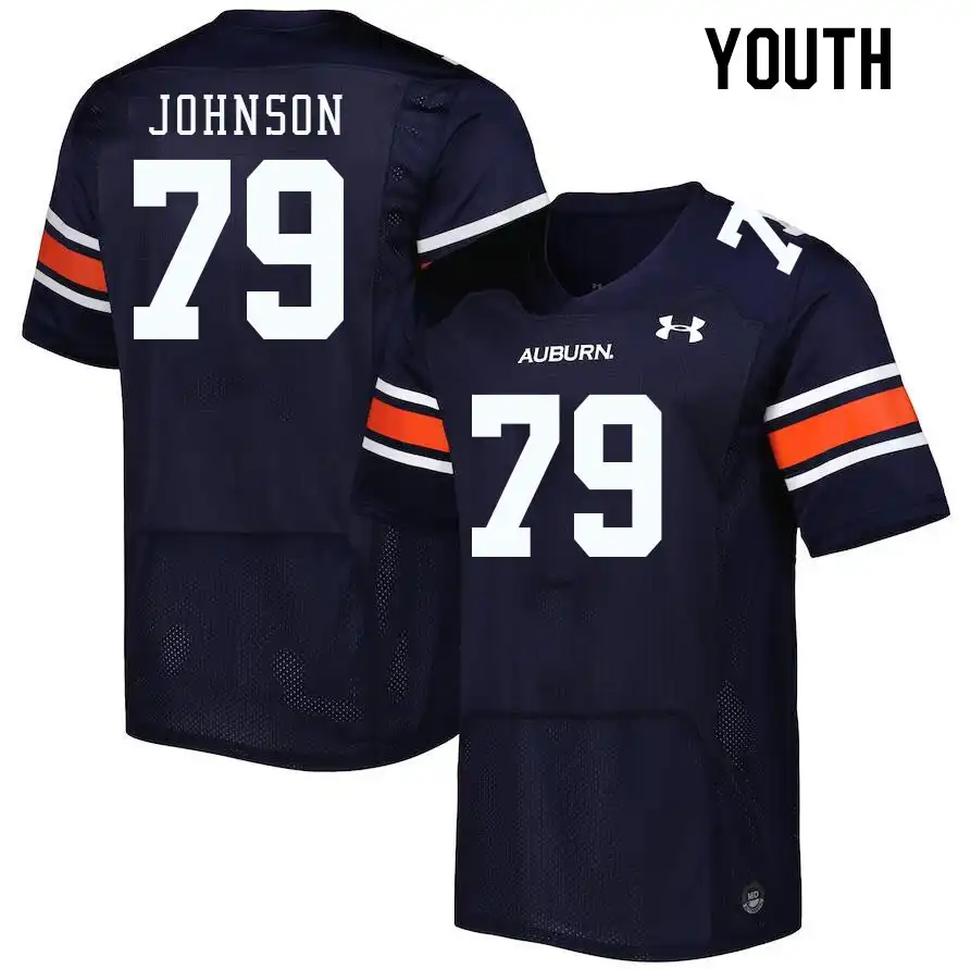 Tyler Johnson Auburn Tigers Youth #79 Stitched College Navy Football Jersey 2412HXDO3