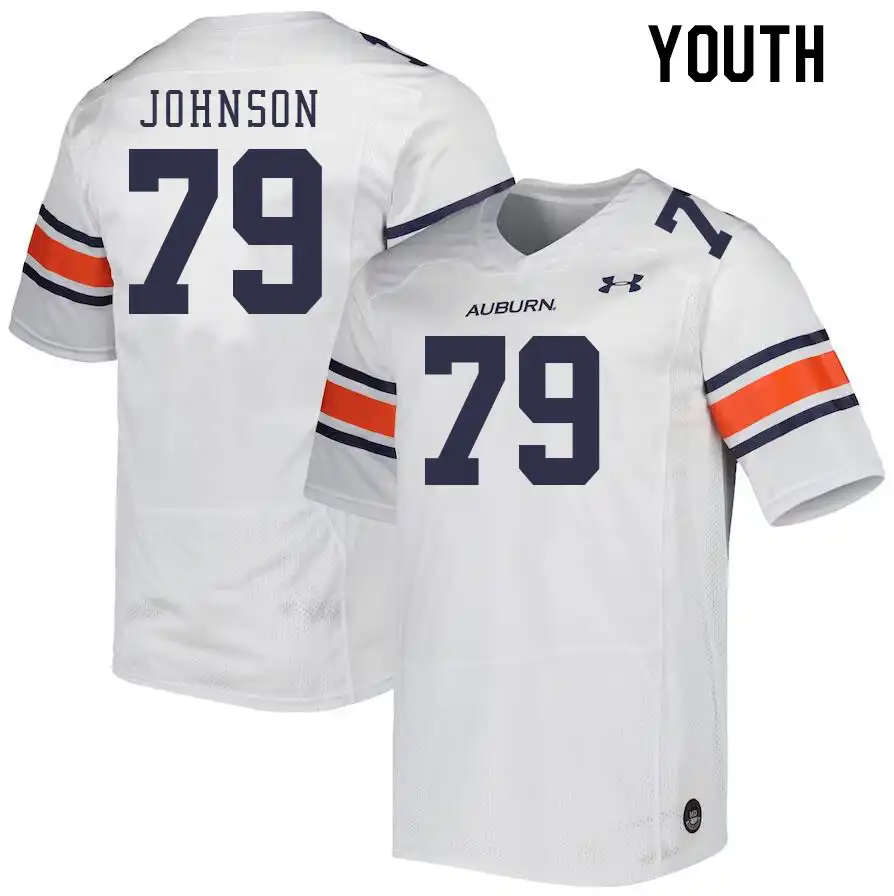 Tyler Johnson Auburn Tigers Youth #79 Stitched College White Football Jersey 2412XGVE5