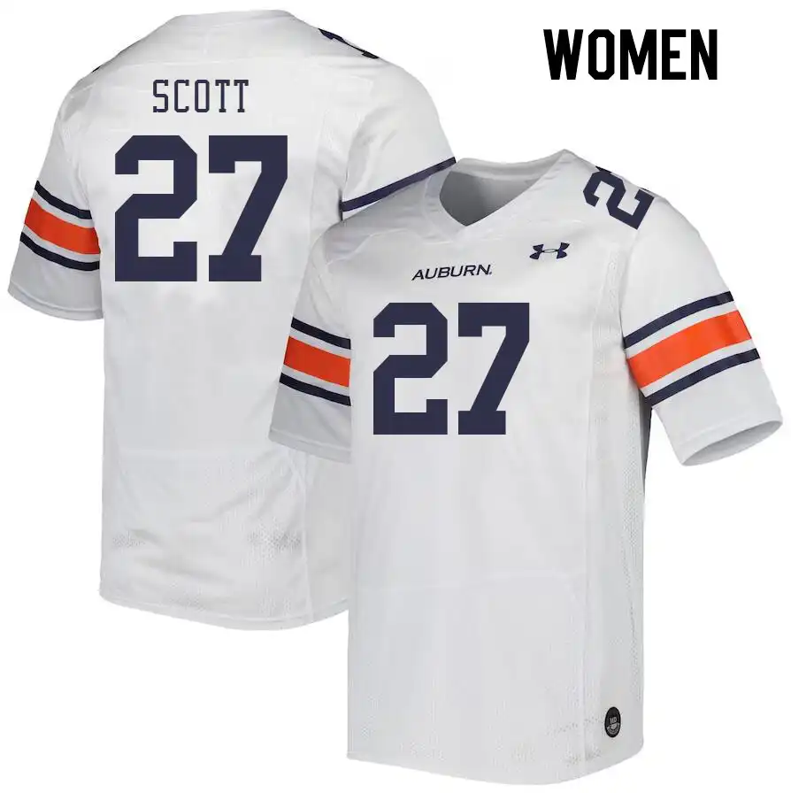 Tyler Scott Auburn Tigers Women's #27 Stitched College White Football Jersey 2412XWJZ3