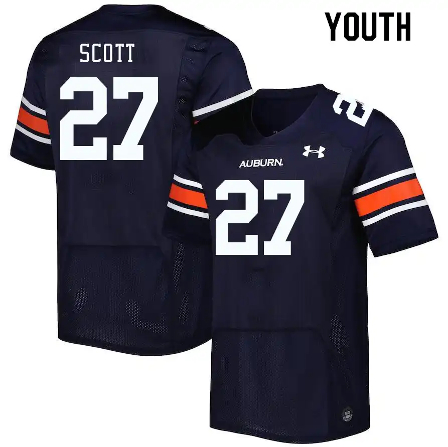 Tyler Scott Auburn Tigers Youth #27 Stitched College Navy Football Jersey 2412ALUM0