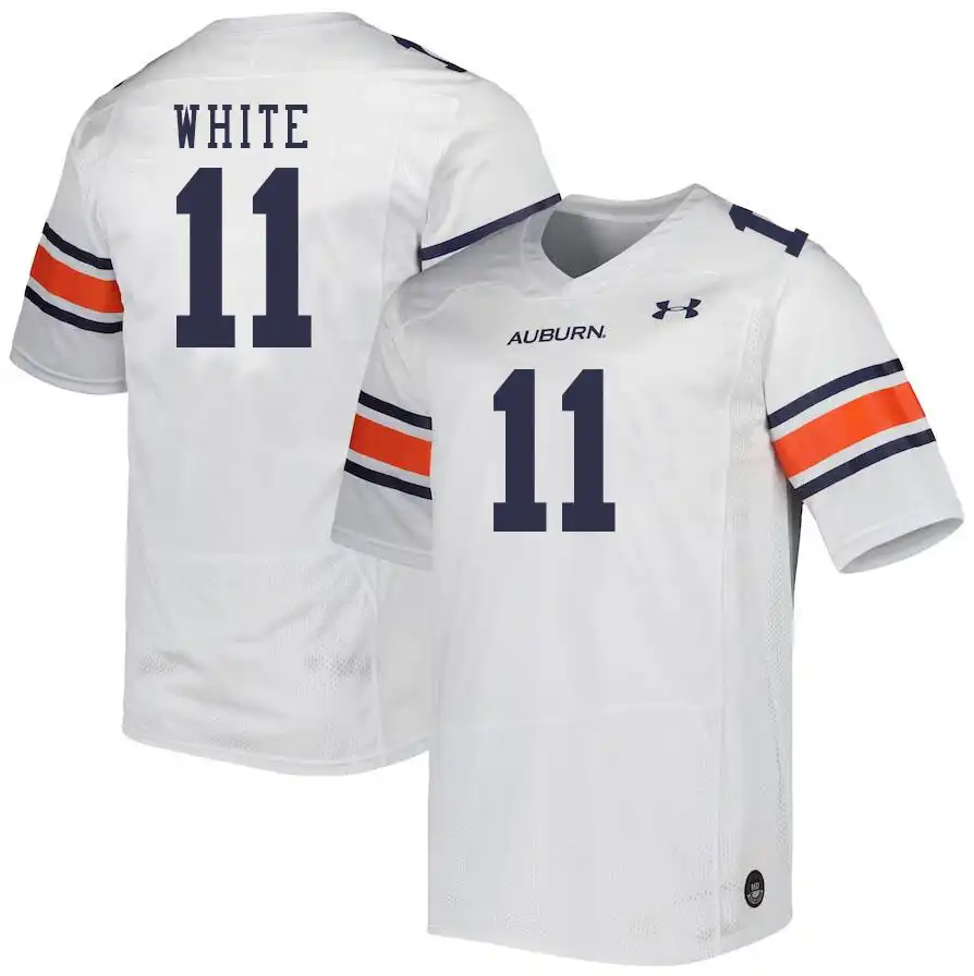 Walker White Auburn Tigers Men's #11 Stitched College White Football Jersey 2412MXWD8