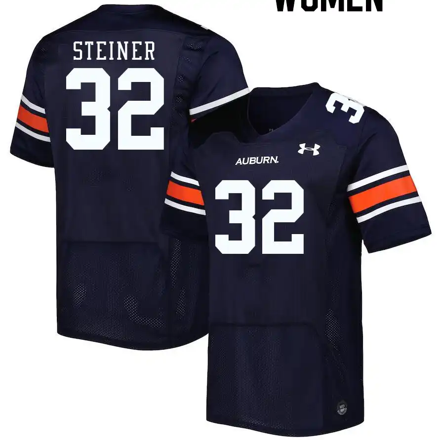 Wesley Steiner Auburn Tigers Women's #32 Stitched College Navy Football Jersey 2412JOQT1