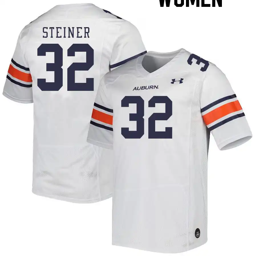 Wesley Steiner Auburn Tigers Women's #32 Stitched College White Football Jersey 2412UZEB5